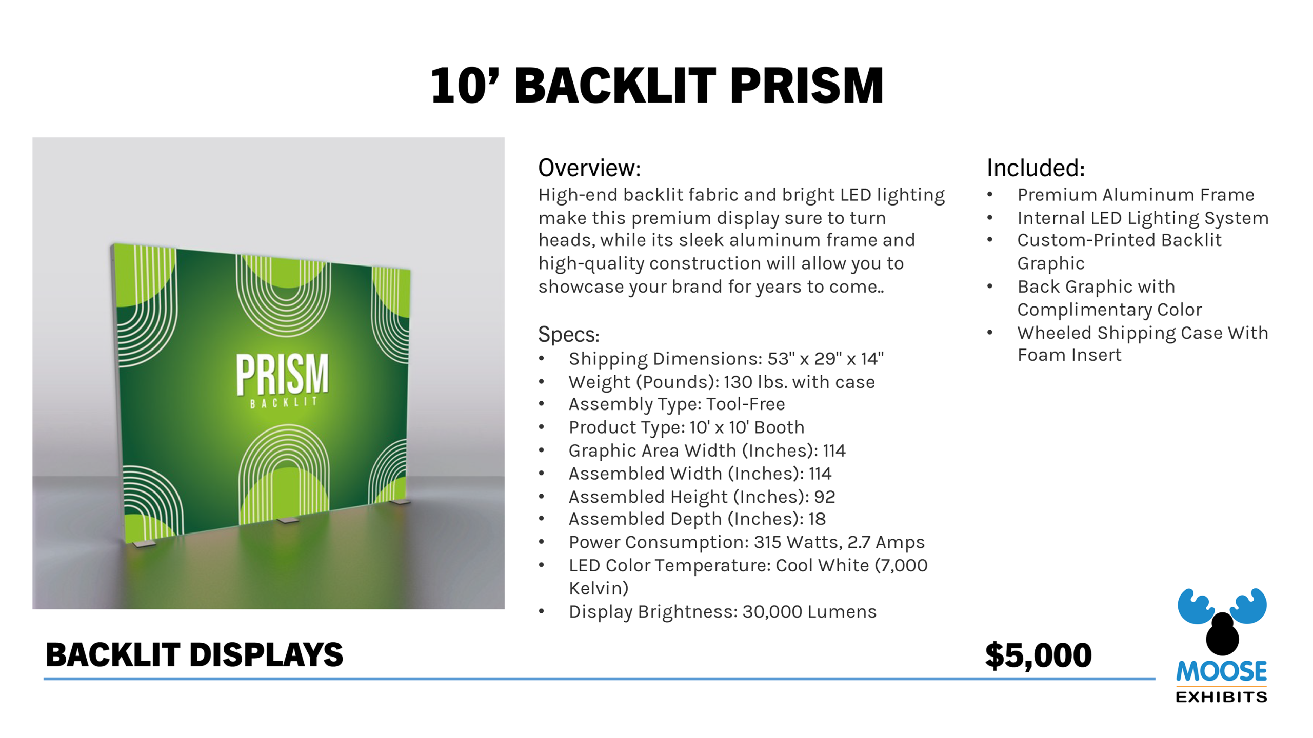 10' Backlit Prism Trade Show Booth