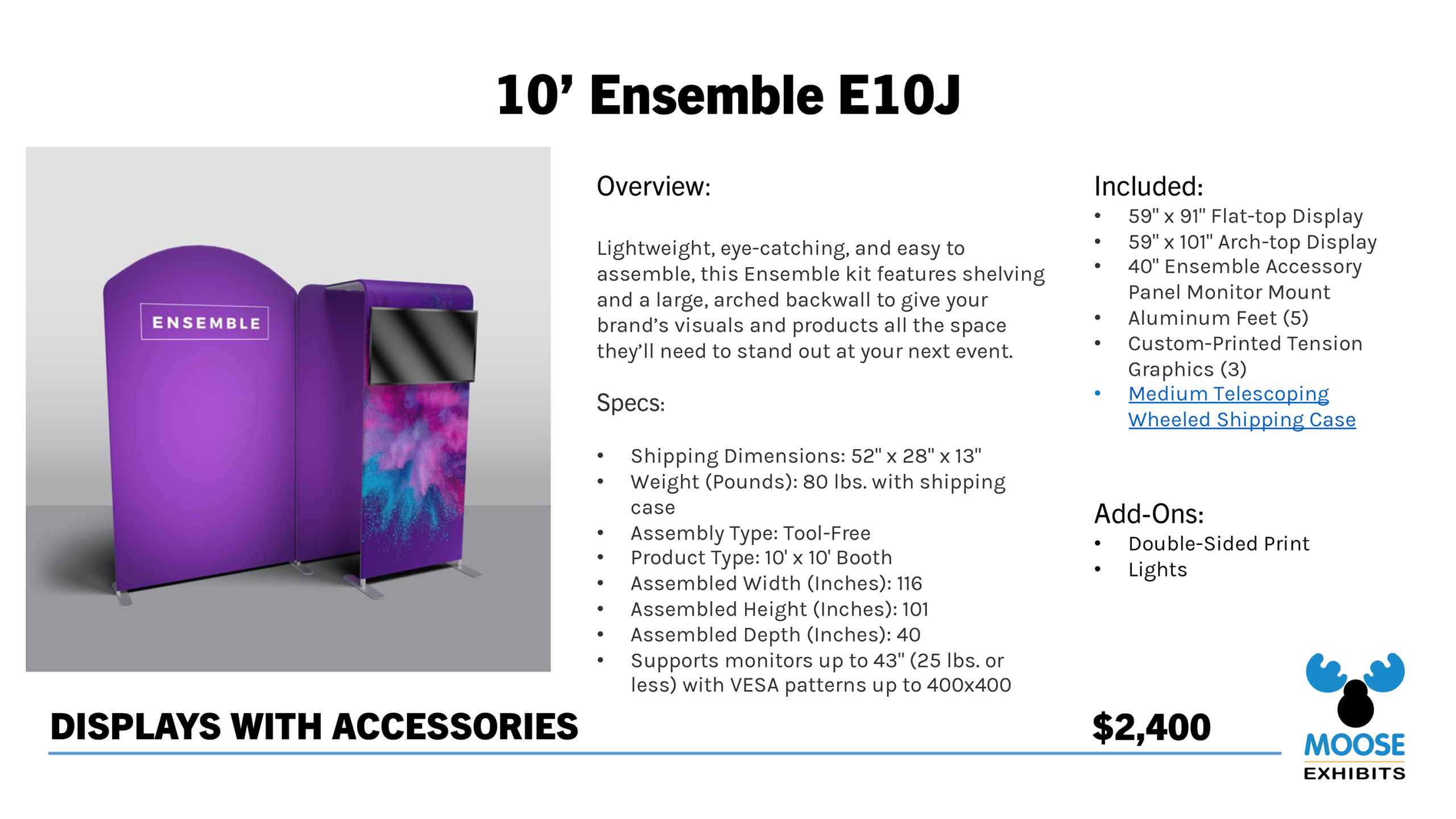10' Display with Accessories - Ensemble E10J