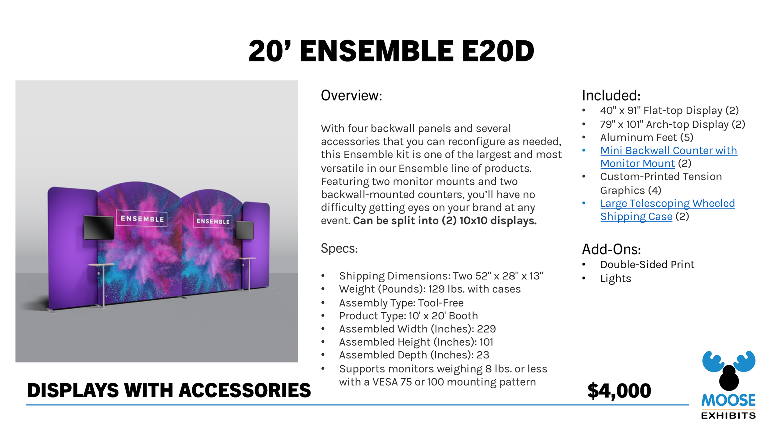 20' Display with Accessories - Ensemble E20D