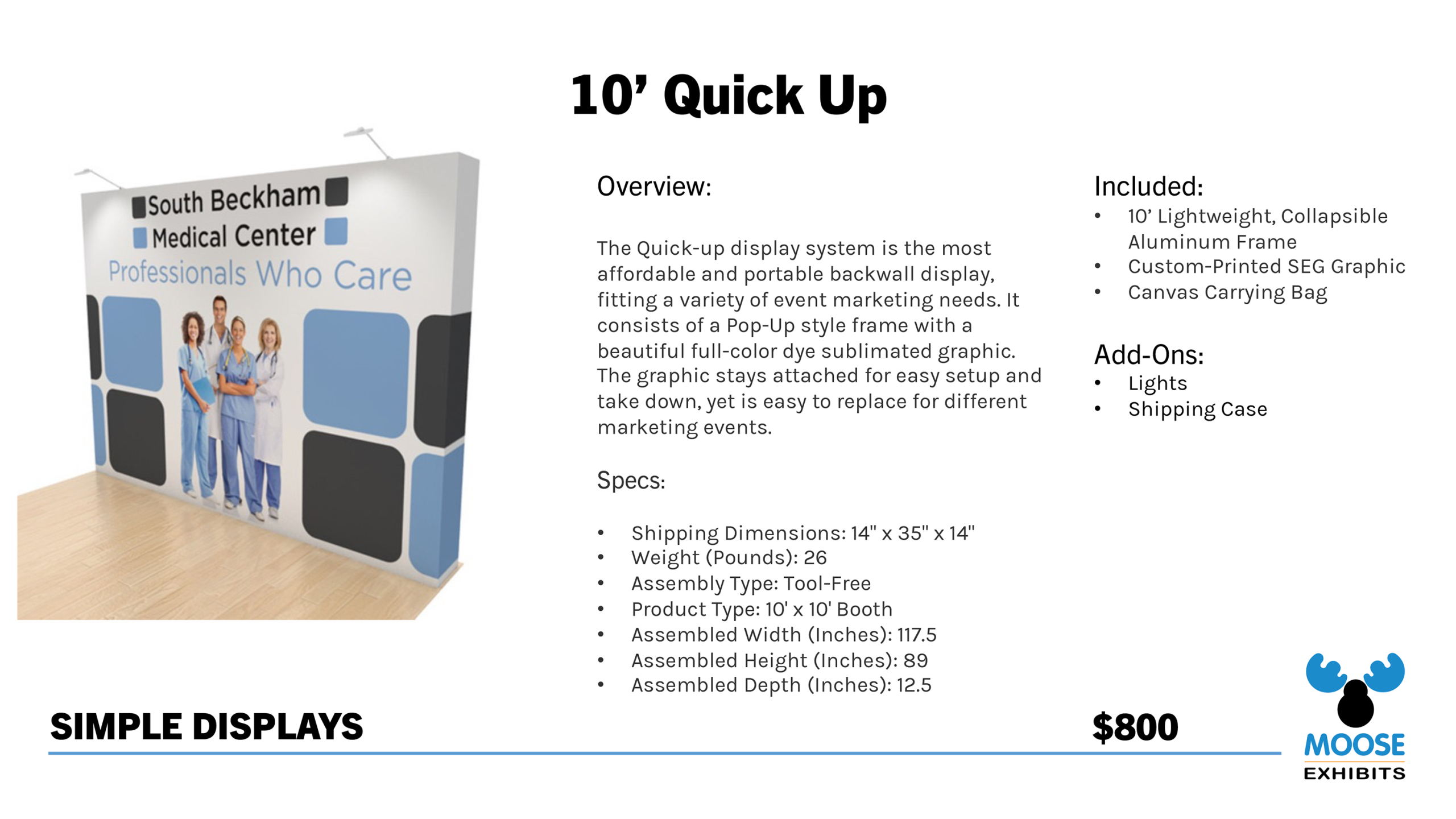 10' Simple Display - Quick Up