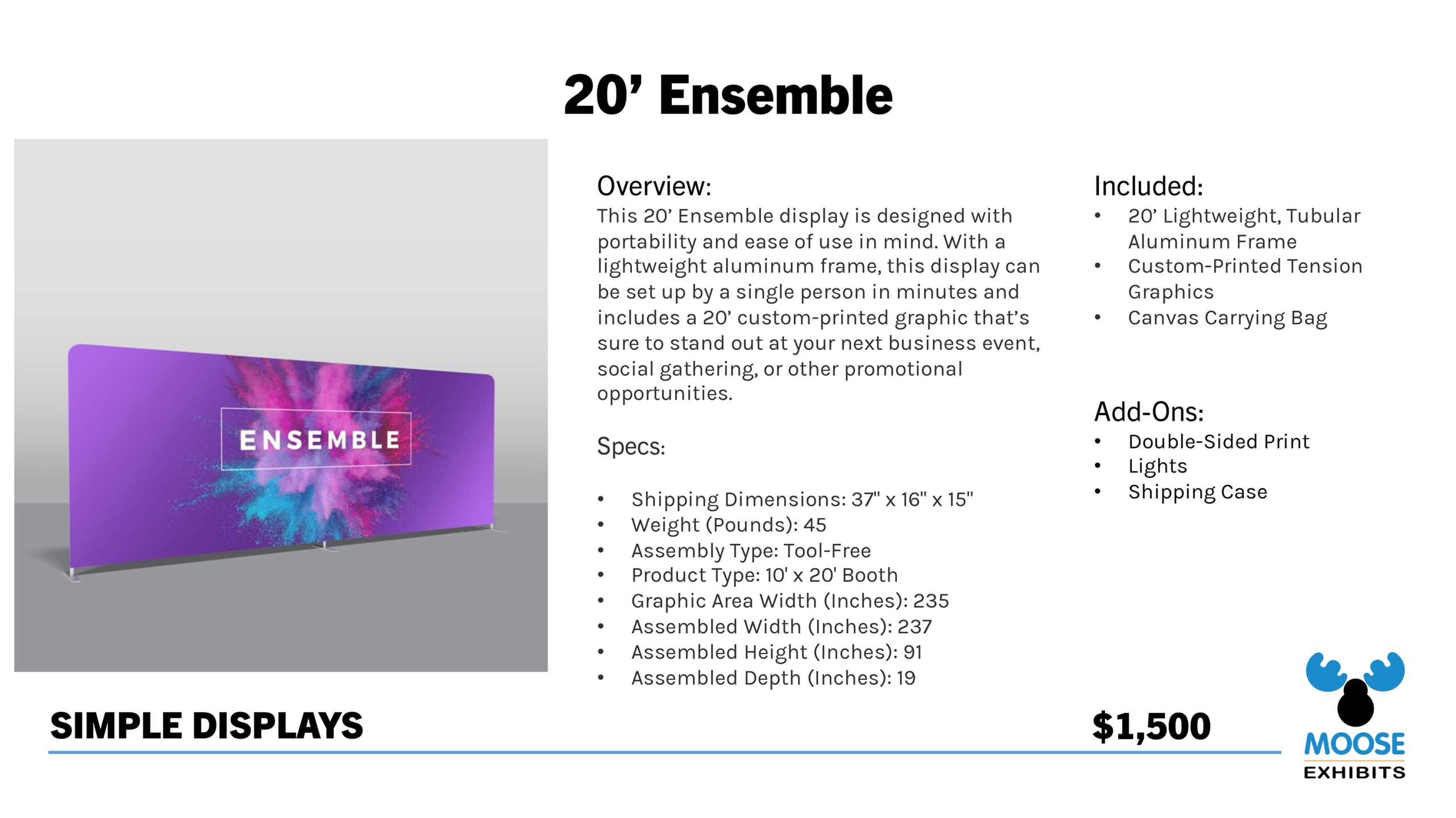 20' Simple Display - Ensemble